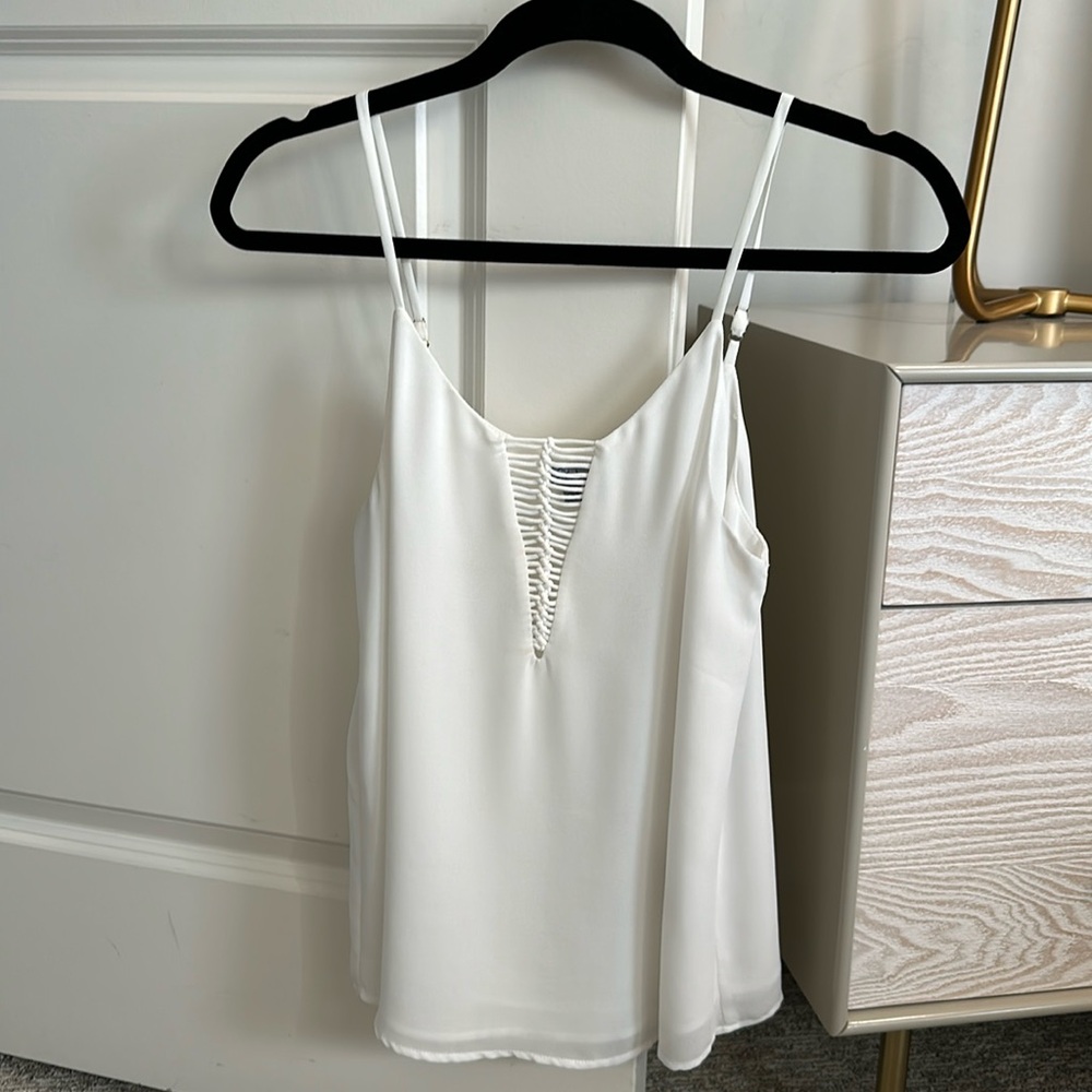 White Flowy Tank